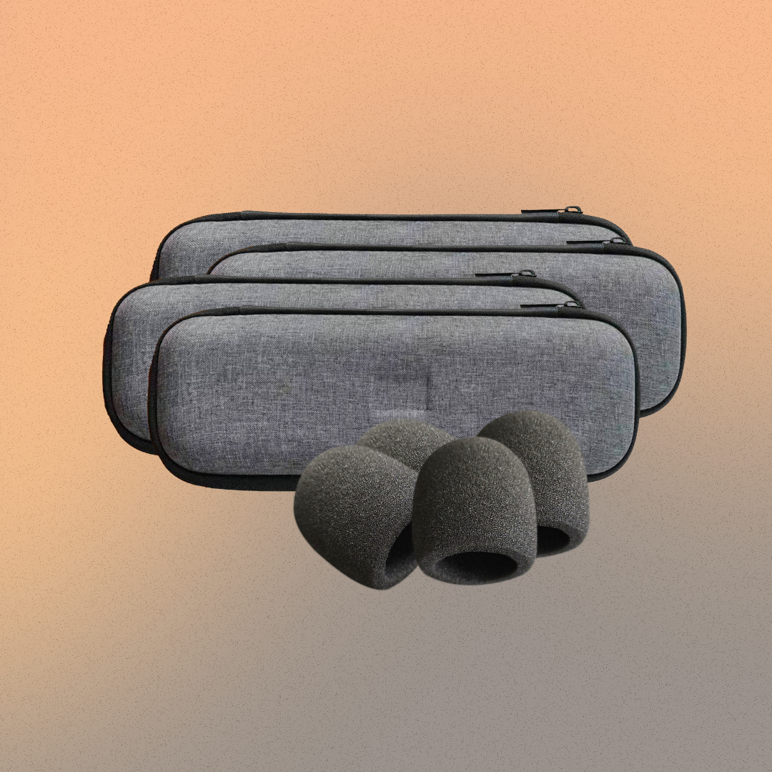 Free 4 Protective Cases + 4 Sponge Mic Cover + Extended Warranty